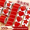 Waterproof Five-Star Red Flag Face Stickers for Kids - Small National Flag Stickers for China National Day.