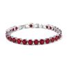 Platinum-Plated Multi-Color Zircon Bracelet - 6mm Diamond Accent for Women