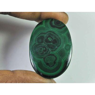 58 Cts. Přírodní zelený malachit oválný kabošon volný drahokam 29X42X03 MM SK-2030