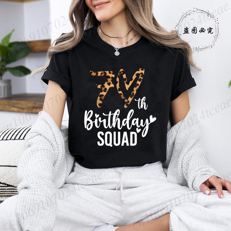 

Short Sleeved T-shirt for Unisex Tee Clothes Loose Casual It s My 70th Birthday Leopard Print T-Shirts Oversized Top Y2K Clothes S