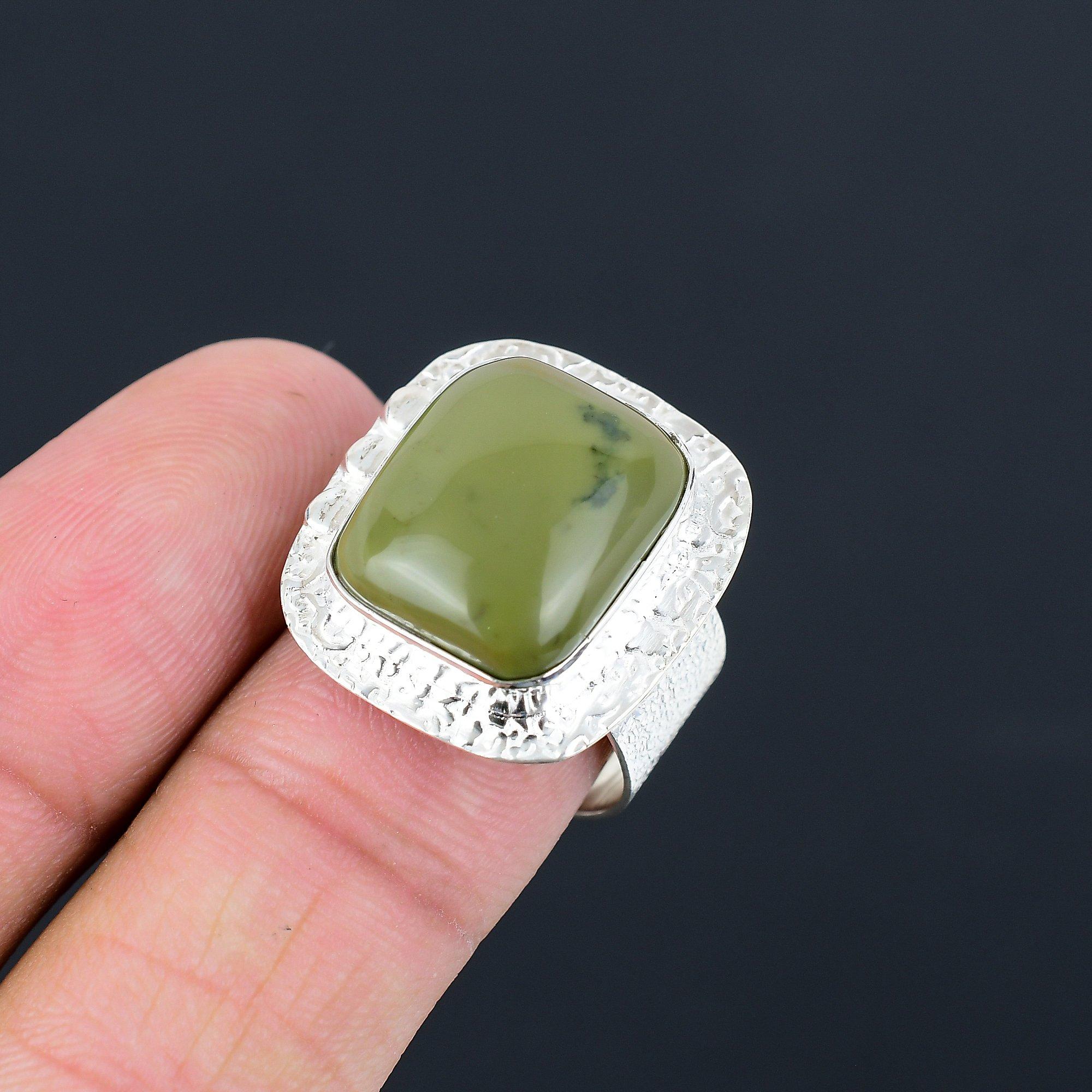 925 Silver Radiant Natural Polychrome Jasper Mother Multi Stone Ring Size 8.5 8.5