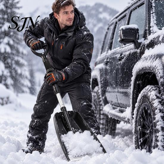 Heavy Duty Ice Scraper Car Snow Shovel with Extendable Handle, for SUV Telescopic Brush Truck Windshield, Scratch-Free Large Pivot Head Removal
