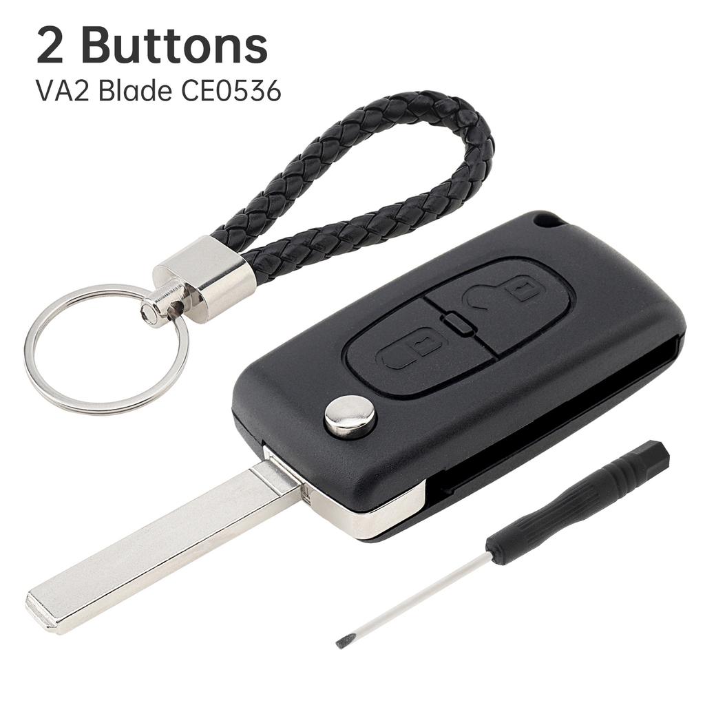 2 Tasten Citroen Klappschlüsselanhänger Gehäuse Ersatz 207 307 308 407 C1 C2 C3 C4 Schlüsselanhänger Schraubenzieher Verschleißfest