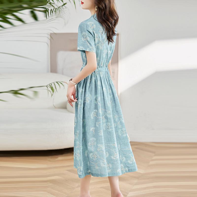 

Floral Cotton & Linen Dress - 2025 New Summer Collection for Sophisticated Women M