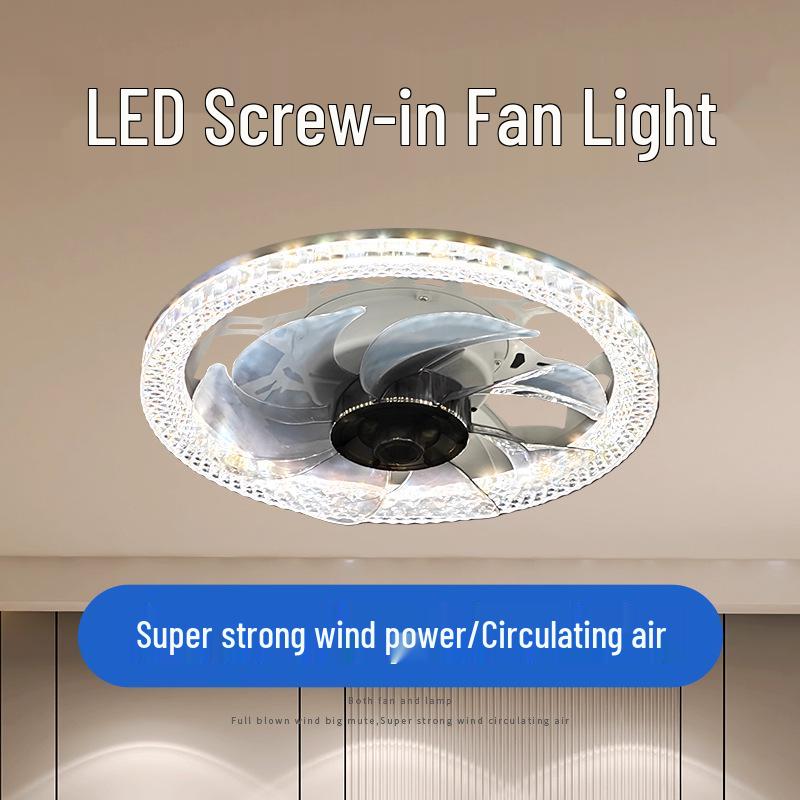 Nordische LED Deckenventilatorleuchte mit Fernbedienung - Minimalistisches rundes Design für modernes Schlafzimmer oder Restaurant