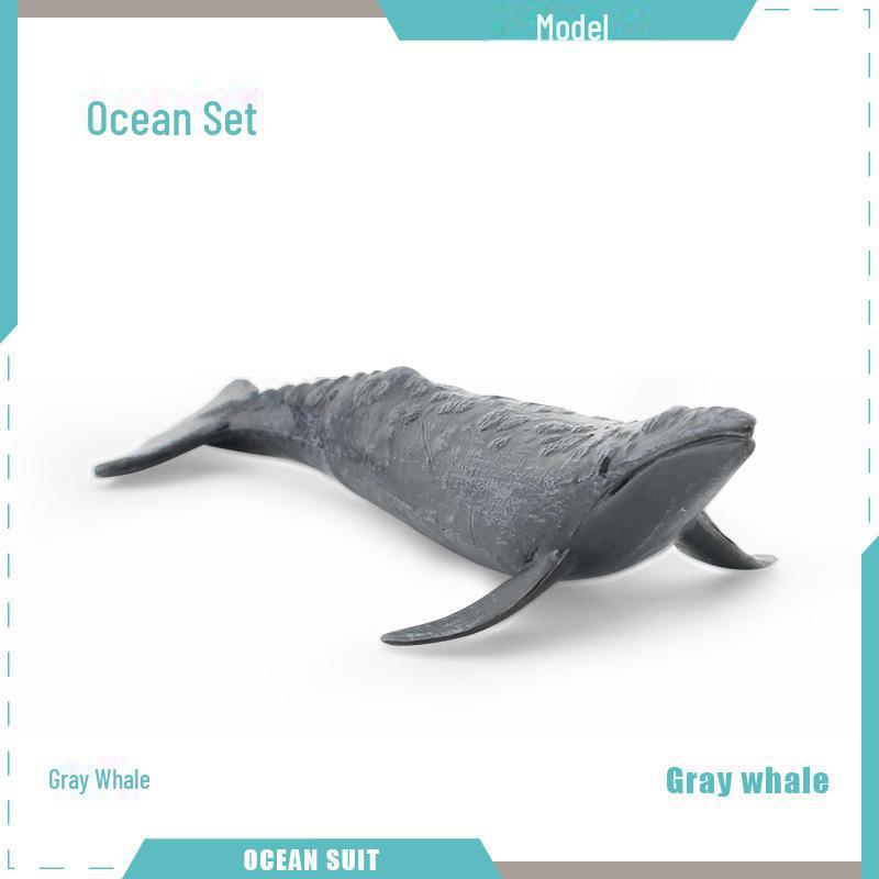 Marine Animal Model Set: Shark, Turtle, Dolphin, Whale, Penguin, Crab, and Seabed Creatures