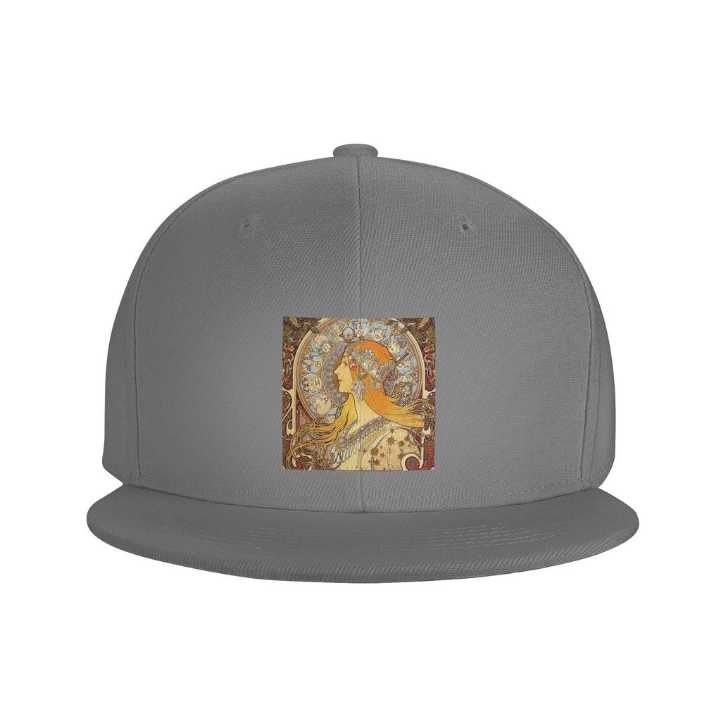 Alphonse Mucha Zodiac Art Nouveau Women Baseball Caps Snapback Fashion Baseball Hats Breathable Casual Casquette Outdoor Unisex