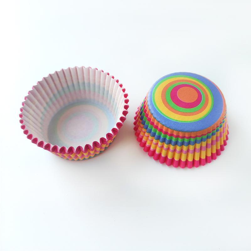 Xiaomi 100Pcs/Set Muffin Cupcake Paper Cups Rainbow Cake Forms Cupcake Liner For Christmas Wedding Party Kitchen Baking Tray Cake Mold