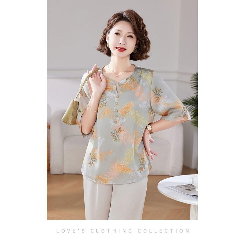 Neue Sommer-T-Shirts im chinesischen Stil Lockere Damenhemden im westlichen Stil Dünne lässige Oberteile mit Temperament