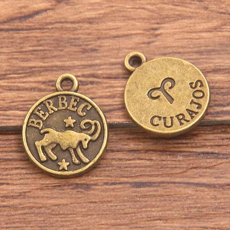 10 or 12pcs 12X15mm DIY retro alloy jewelry accessories 12 constellation pendant
