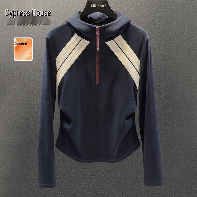 

Women s Color-block Half-zip Hooded Knit Pullover S