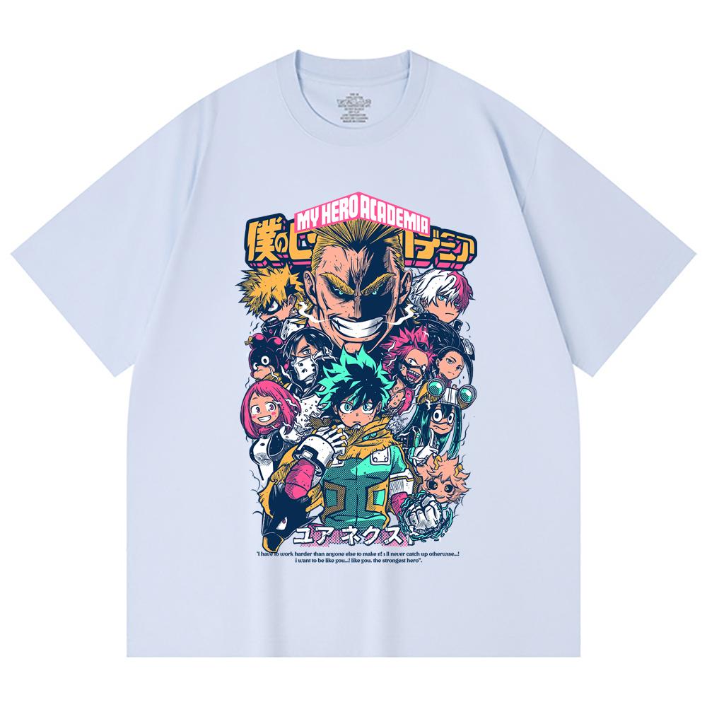 230 Gsm 100% Cotton My Hero Academia V6 Print Unisex Heavy Cotton T Shirt