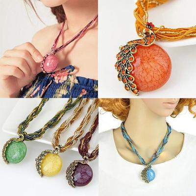Women Bohemian Style Tassel Retro Necklace Pendant Statement Accessories Ladies Fashion Pendants
