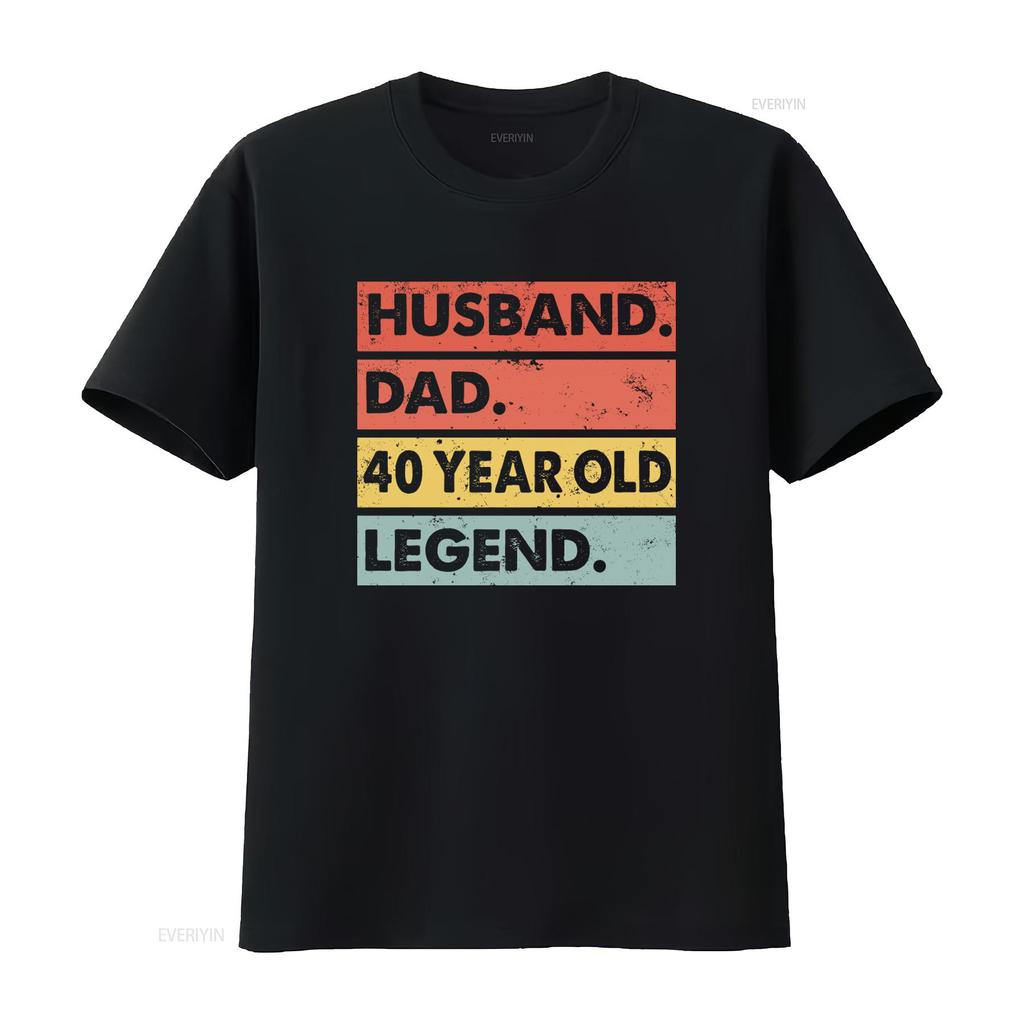 Husband Dad 40 Year Old Legend T Shirt 40th Birthday for Mens Bday vintage Washed Soft graphic Top For Everyday Wear Stylish