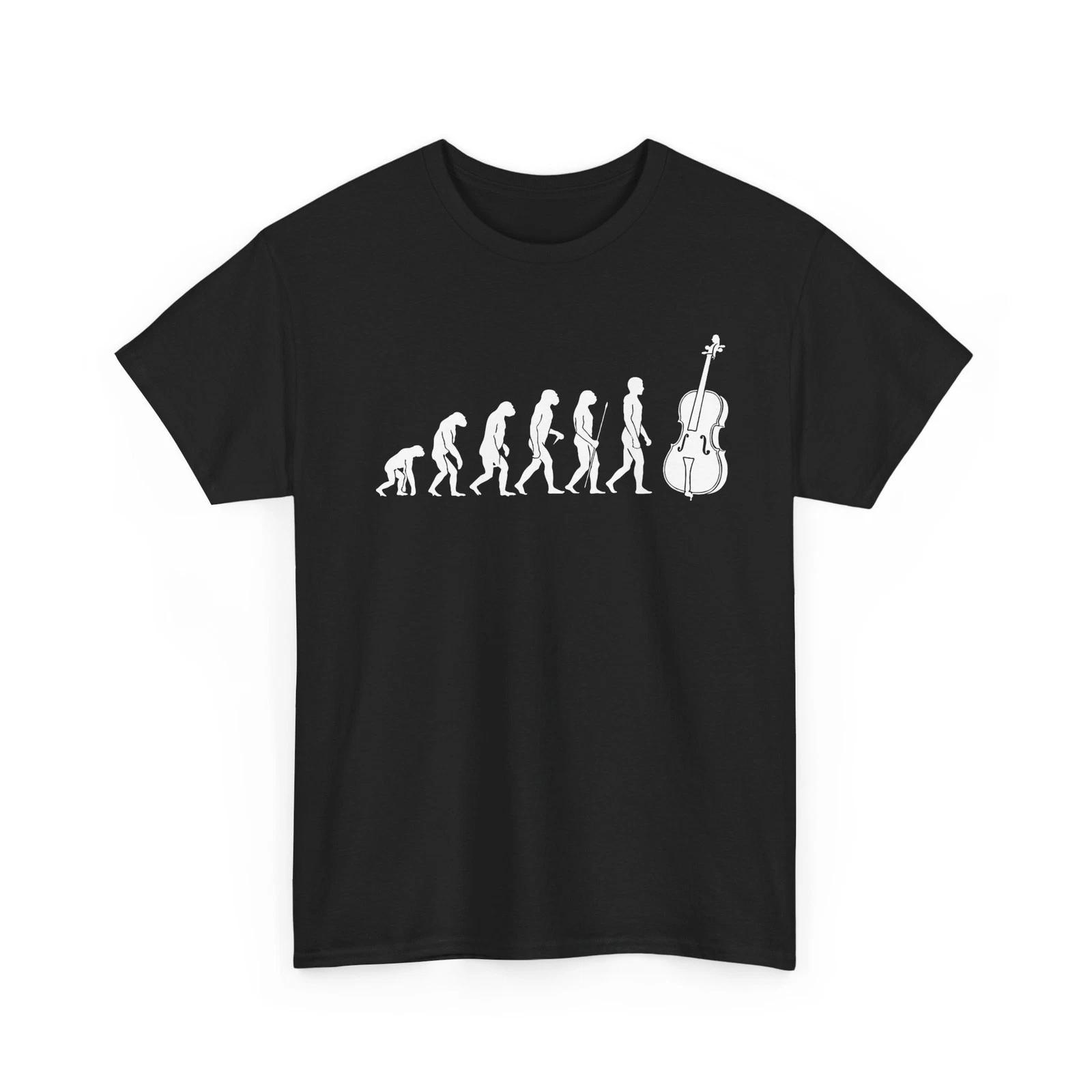 Nerd Evolution of Man Base Cello Shirt Unisex Heavy Cotton TShirt L