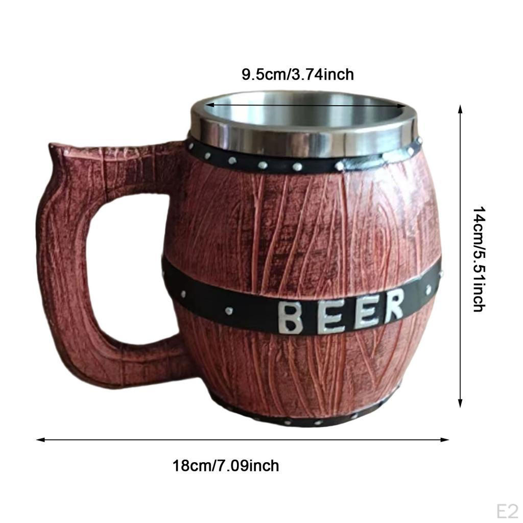 580ML Creative Wooden Barrel Design Mugs Drinking Cup Drinkware Coffee and Tea Mug for Men