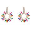 Fashion Shiny Clear Crystal Elegant Design Round Flower Dangle Earrings for Women Luxury Vintage Popular Jewelry Ear Accessories