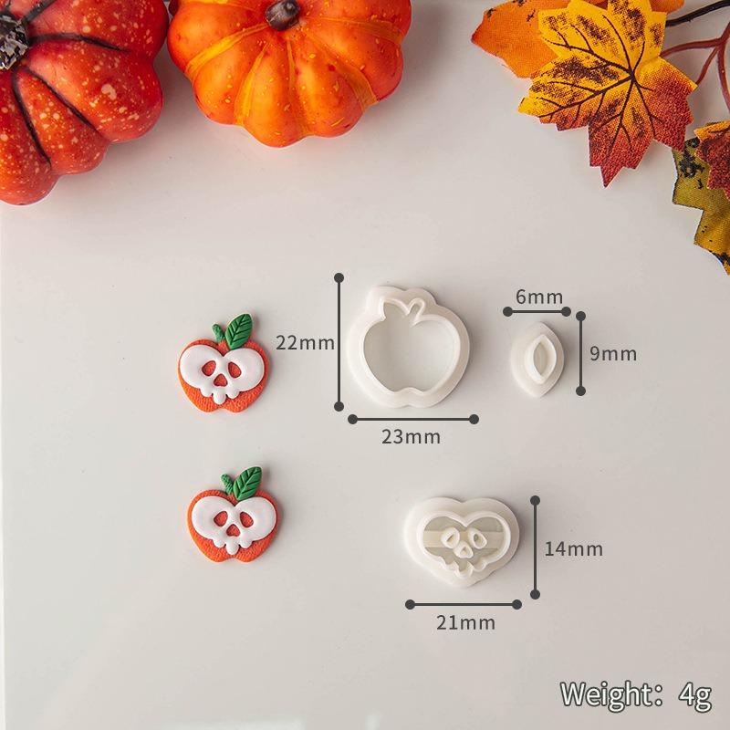 Halloween Series Cartoon Elements Soft Pottery Polymer Clay Cutter Mold Pumpkin Skull Shape DIY Earring Pendant Crafting Tools