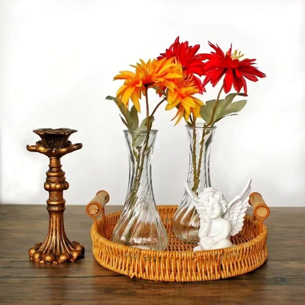 6PCS Transparent Mini Glass Vase Vintage Flower Holder Minimalist Clear Flower Vases  Wedding Decor