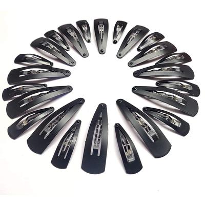 Magrido Matt Black Metal Tic Tac Hair Clips for Women Pack of 24 Pieces 4cm + 3cm (12 Medium + 12 Large)