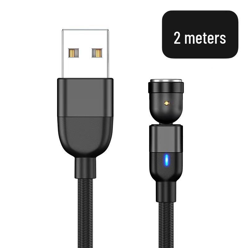 540° Rotating Magnetic Fast Charge Cable, 3-in-1 Blind Suction Design, Bendable for Mobile Gaming