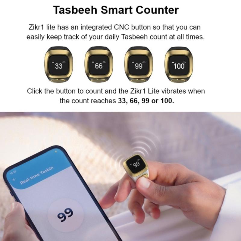 0.49" OLED-Display Electronic Digital Counter Prayer Smart Counter Ring Time-Reminder Muslims Gift Wearable Devices
