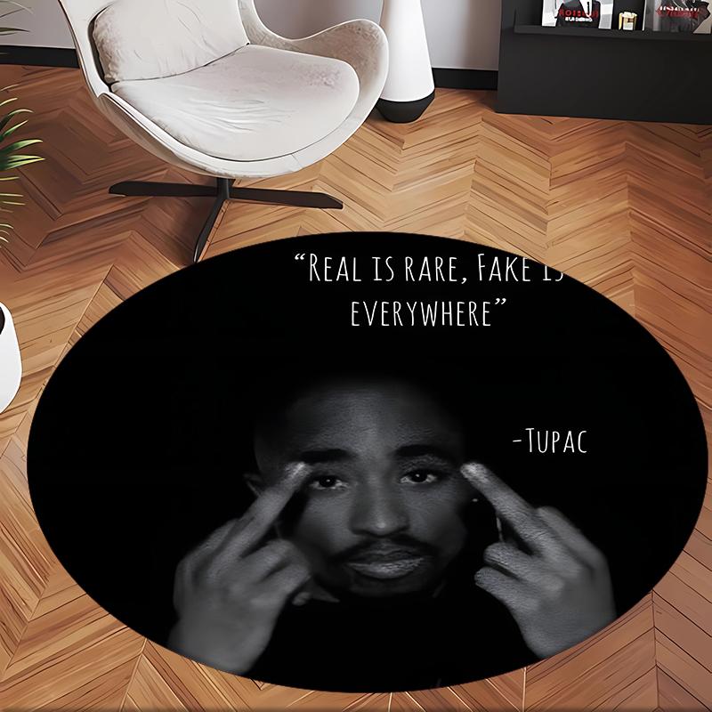 Tupac (1) Runder Büroteppich Dekorativer Bodenteppich für Büro Schlafzimmer Wohnzimmer und Wohnbereich