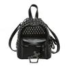 Solider Niet PU Rucksack für Damen hohe Qualität Punk Persönlichkeit Super Cool Schulter- und Umhängetaschen