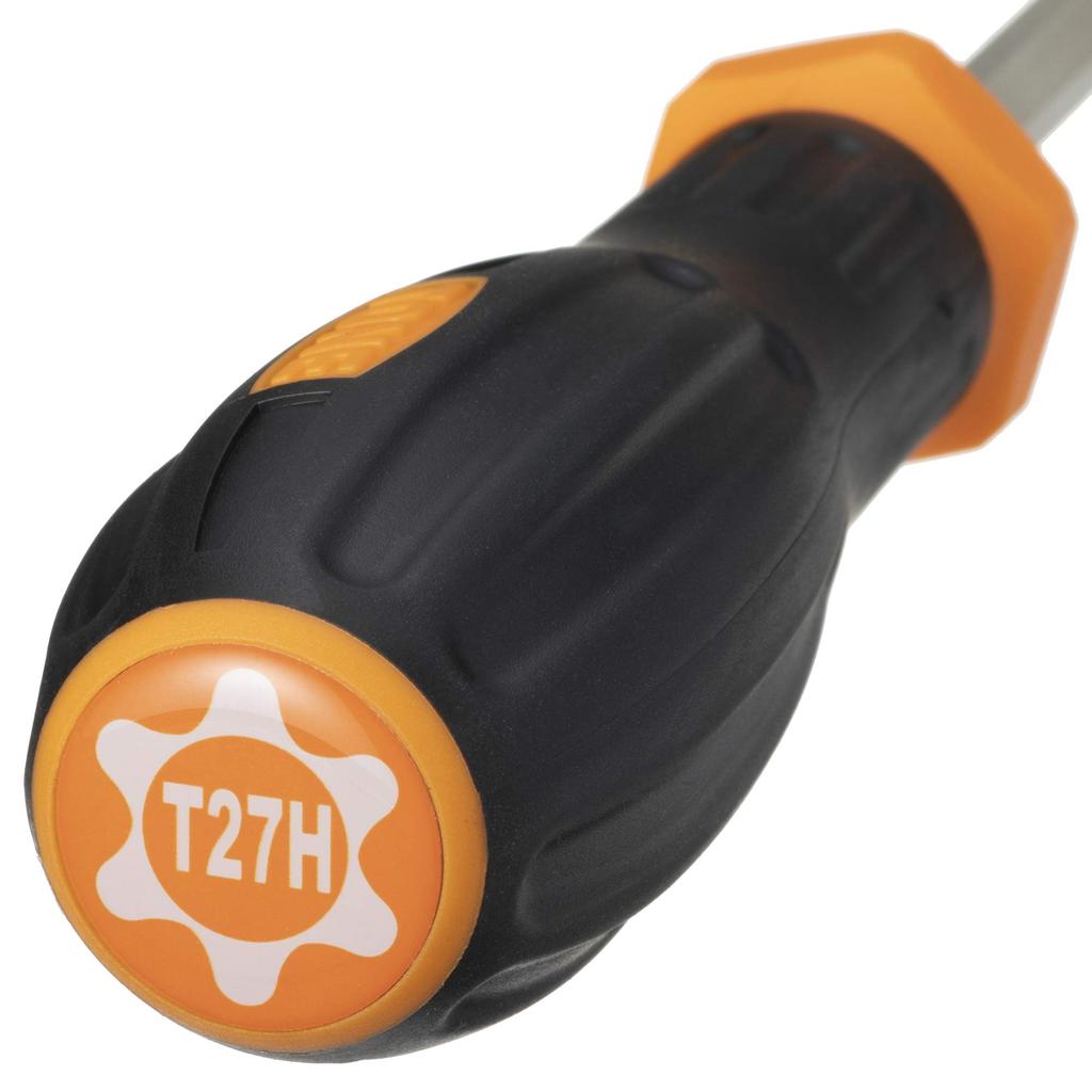 TONE Power Grip Torx Screwdriver Orange T27H (Tamper-Proof Type) PGTD-T27H