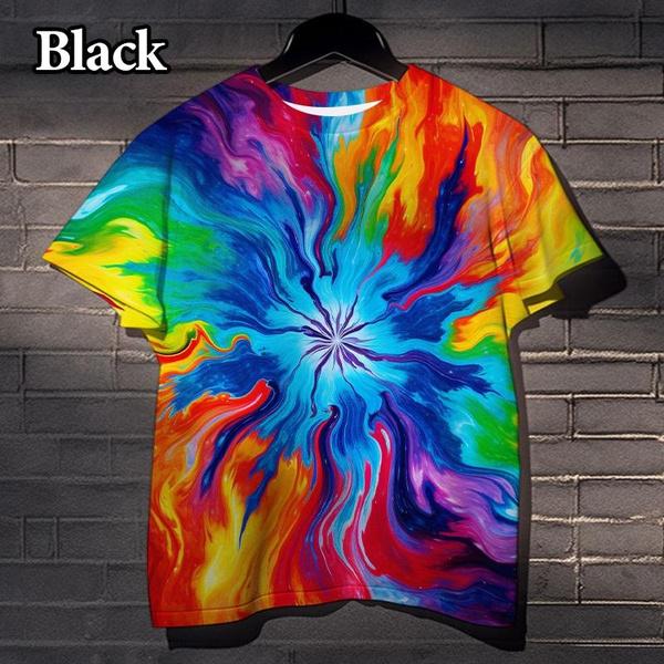 

Футболка с принтом «Tie-Dye» в виде радуги на 3D-принте, повседневные топы для мужчин и женщин Street Dizzy Colorful XS-5XL XL