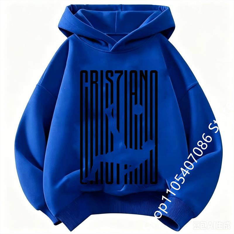 Boys Cristiano Ronaldo Hoodie CR7 Football Player Graphic Hooded Sweatshirt Kids Casual Long Sleeve Sport Pullover