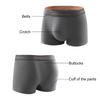 Men Boxer Underwear Elastic Mid-Waist Design U-Convex Shorts Briefs Letter Print U-Convex Panties Daily Wear