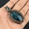 Neon Blue Apatite & Aqua Apatite Gemstone Pendant 999 Copper Wire Wrapped Jewelry, Handmade Antique Pendant Jewelry, Gift For Mother