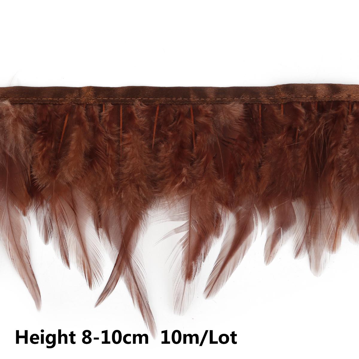 

Разноцветная ткань с отделкой из куриных перьев 8-10 см, боковая полоса, отделка из перьев куриного фазана, свадебное украшение для одежды 8-10cm 10meters коричневый