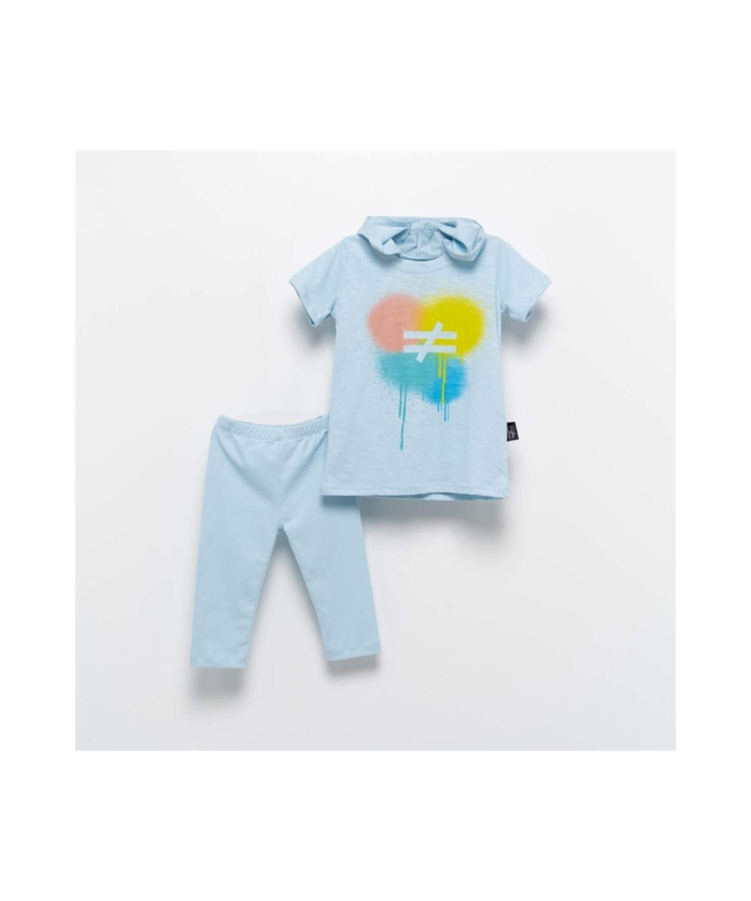

Moinoi Blue Color Printed Tights Kids Set