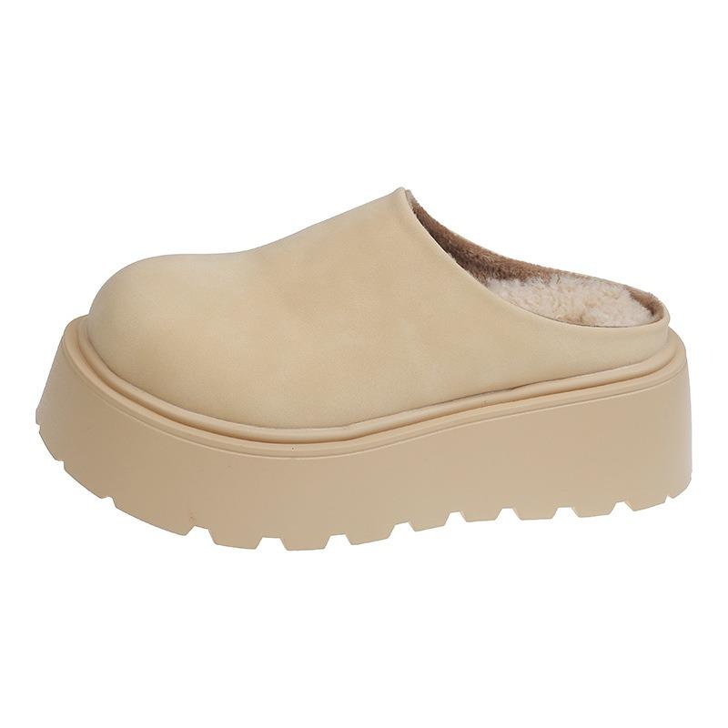 Baotou half slippers women's outer wear spring new thick bottom height increase shorty le lazy