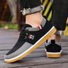 2025 Men's Breathable Canvas Lace-up Casual Shoes for Middle-aged and Elderly