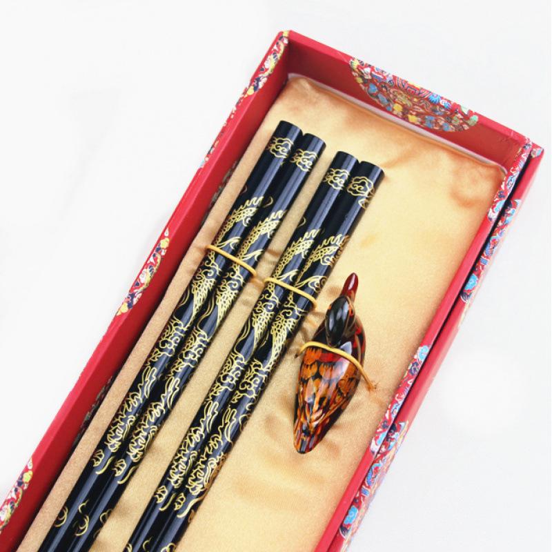 Dragon Pattern Wooden Chopsticks - Ideal for Business, Weddings, Travel, and Special Occasions