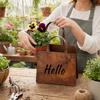 Rustic Metal Handbag Planter with Double-Sided Hello and Welcome Signs, Farmhouse Wall Mount Flower Pot, Vintage Hanging Purse Shaped Succulents