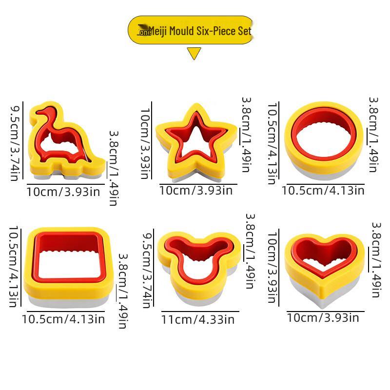 Xinwu Kreatives 6-teiliges Ausstecher-Set für Kekse und Sandwiches