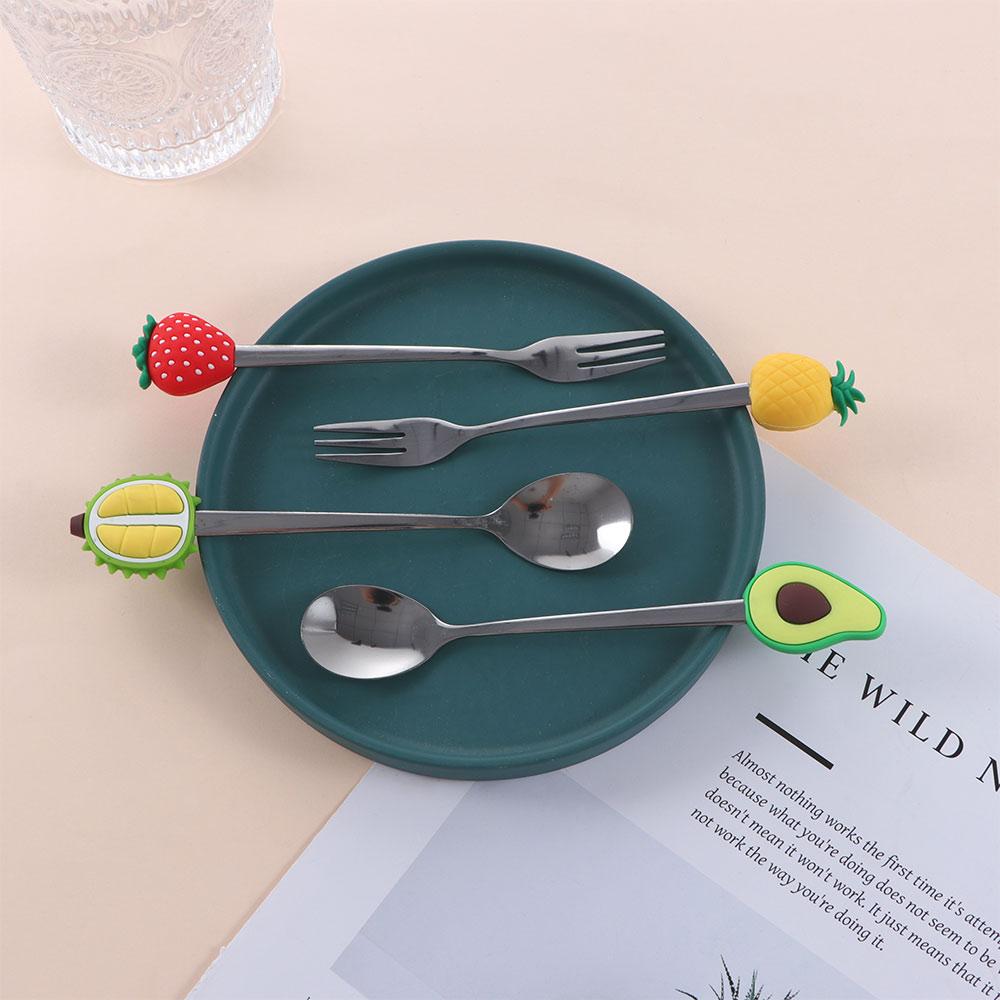 Cute Cake Dessert Ice Cream Kitchen Tool Coffeeware Teaspoon Stirring Spoon Fruit Fork Coffee Spoon