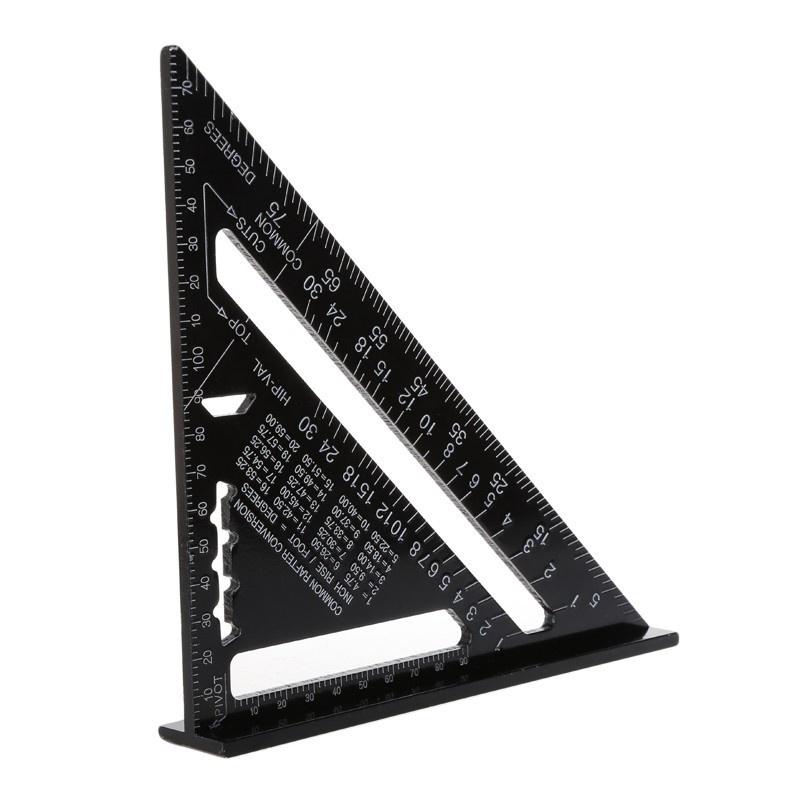 12 Inch Metric Aluminum Alloy Triangle, Protractor with Ruler and Angle, Woodworking Measuring Tool