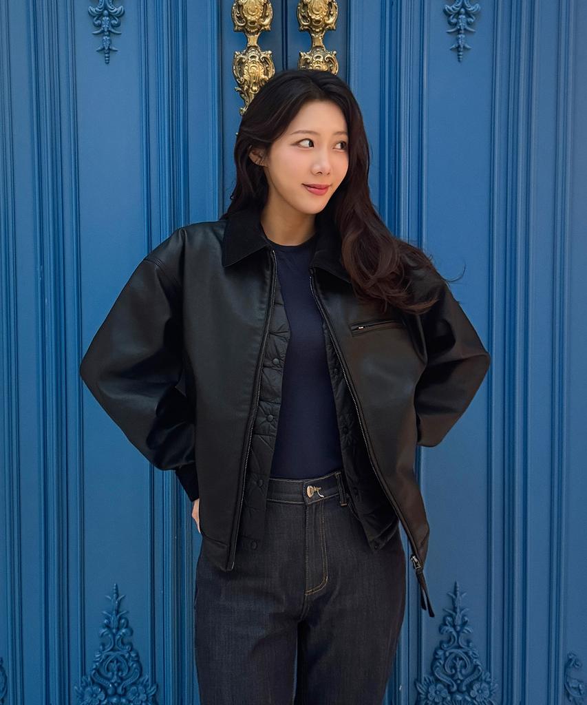 Kiimuir Vegan Leather Work Jacket_Black