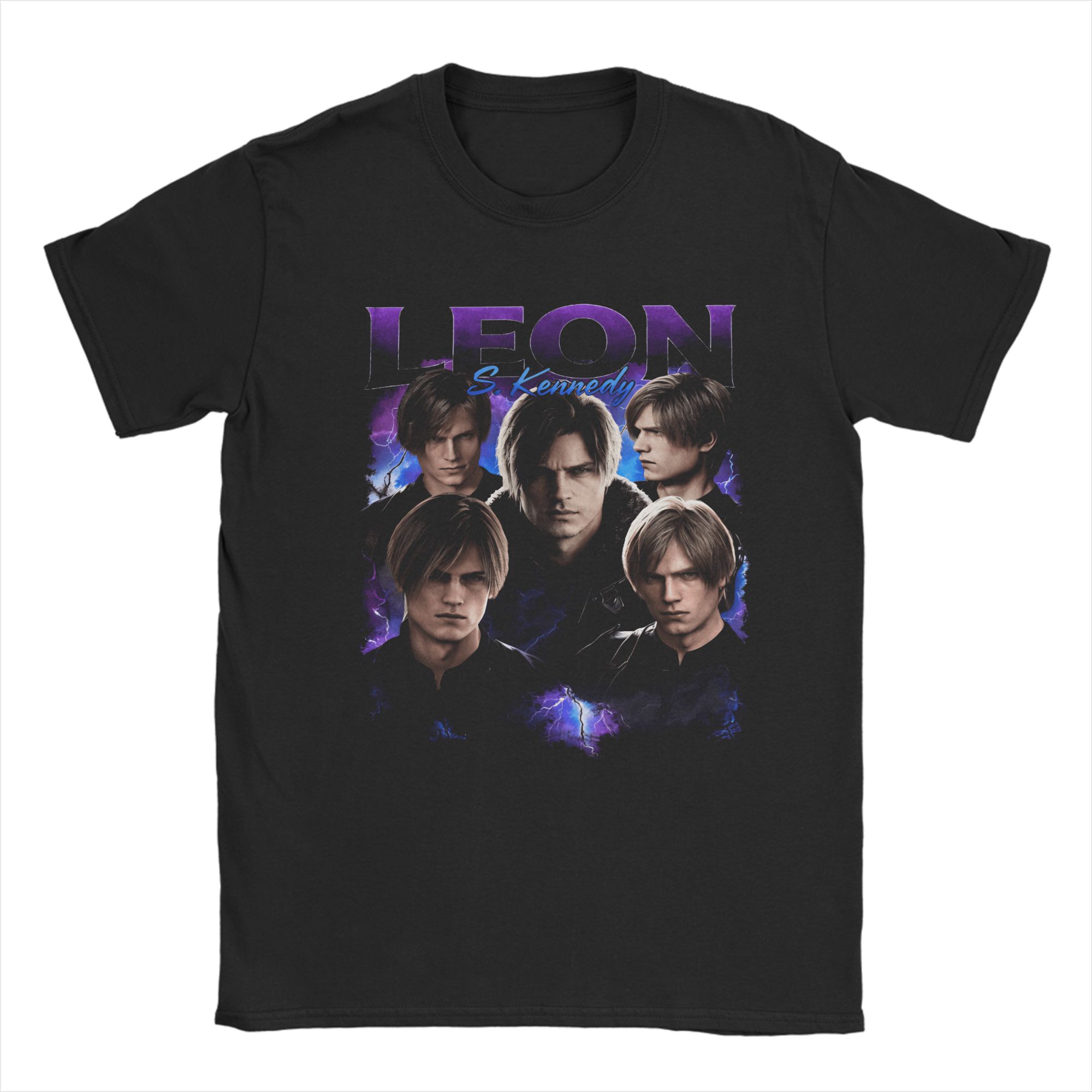 

Leon Kennedy TShirt Beach Leisure TShirts Men Cotton Crew Neck Oversize Top Tees Short Sleeve Streetwear Tshirt S