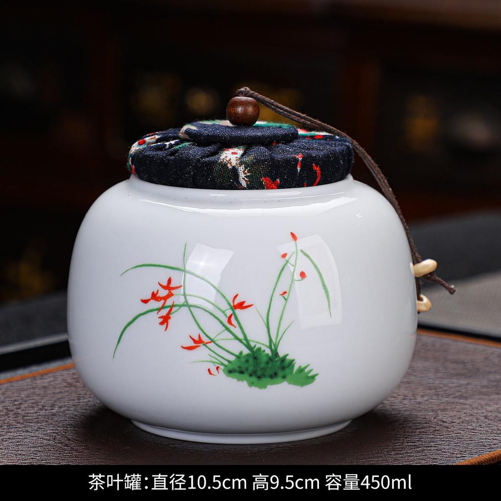 Creative Retro Tea Canister Ceramic Sealed Tea Storage Jar Moisture-proof Coffee Sugar Nuts Food Storage Jar Home Decor Jars
