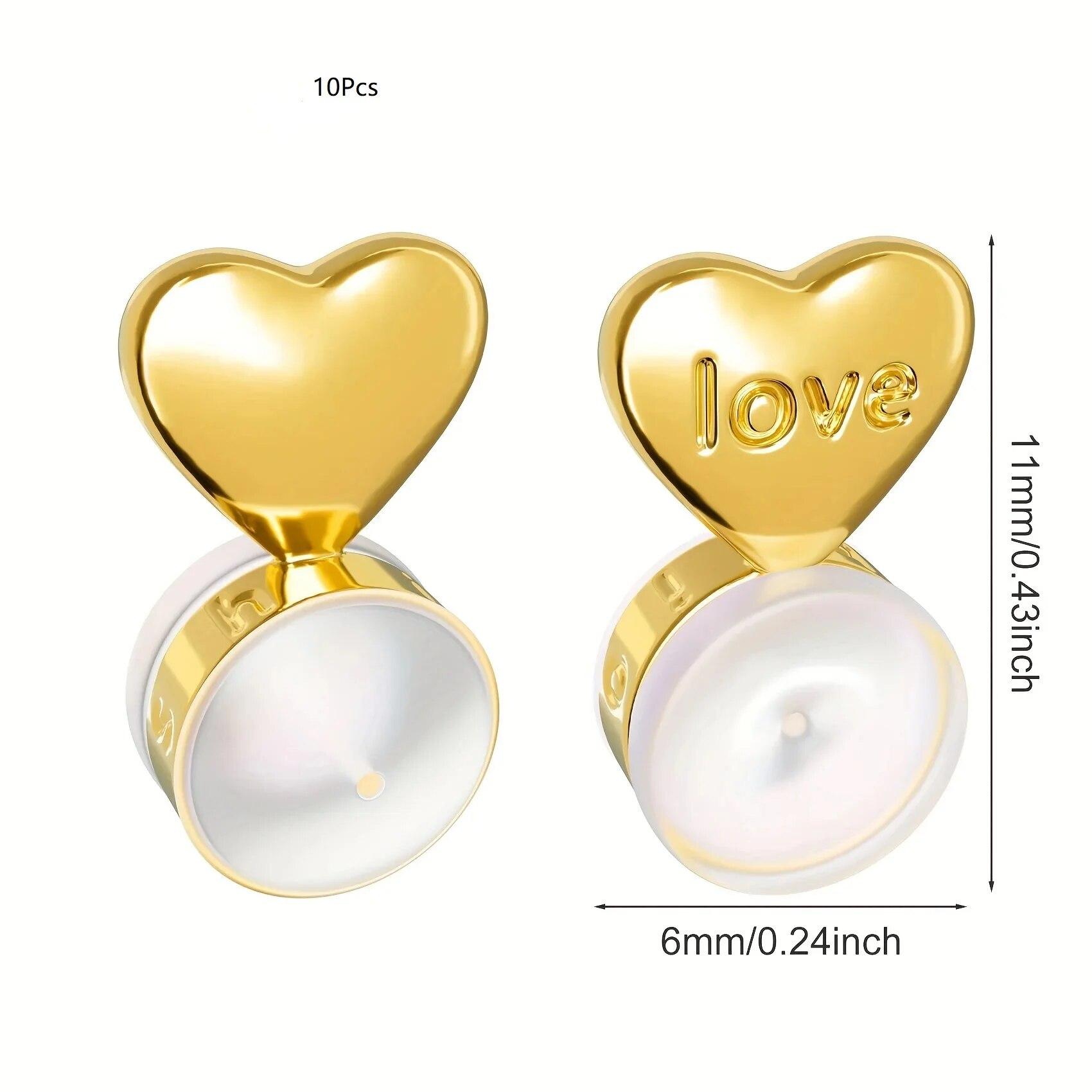 10pcs Silvery Golden Silicone Earring Backs Locking Earring Backs for Studs Secure Earring Backs for Studs