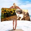 Microfiber Lightweight Thin Beach Towels for Adult and Kid Compact Personalized Sand Free Swim Pool Blanket Pug-dog puppy Print
