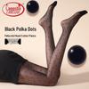 Lonsa Women's Sheer Black Polka Dot & Heart Pantyhose