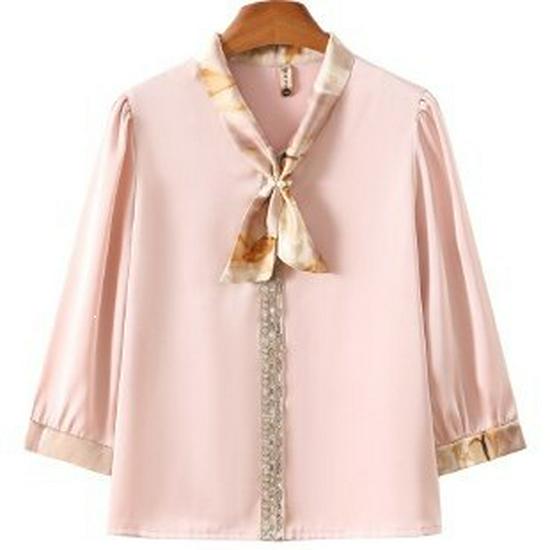

2026 Elegant Chiffon Spring/Summer Shirt for Mothers - Popular, Loose-Fit Top for Middle-Aged & Elderly Women 2XL