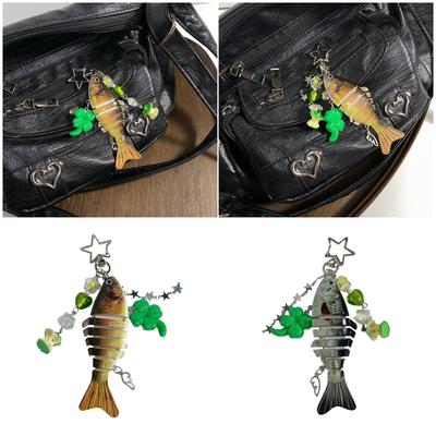 Creative Angler Gift Keychain Detailed Fish Imitation Design Sturdy Resin Key Ring Creative Fishing Key Accessories